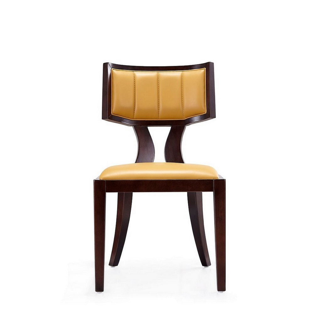 Pulitzer Camel and Walnut Faux Leather Dining Chair (Set of Two) MHC-DC001-CL
