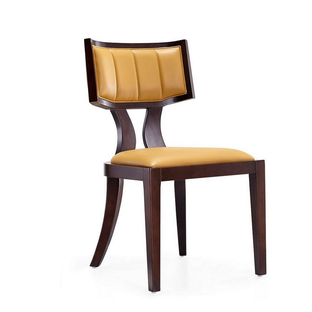 Pulitzer Camel and Walnut Faux Leather Dining Chair (Set of Two) MHC-DC001-CL