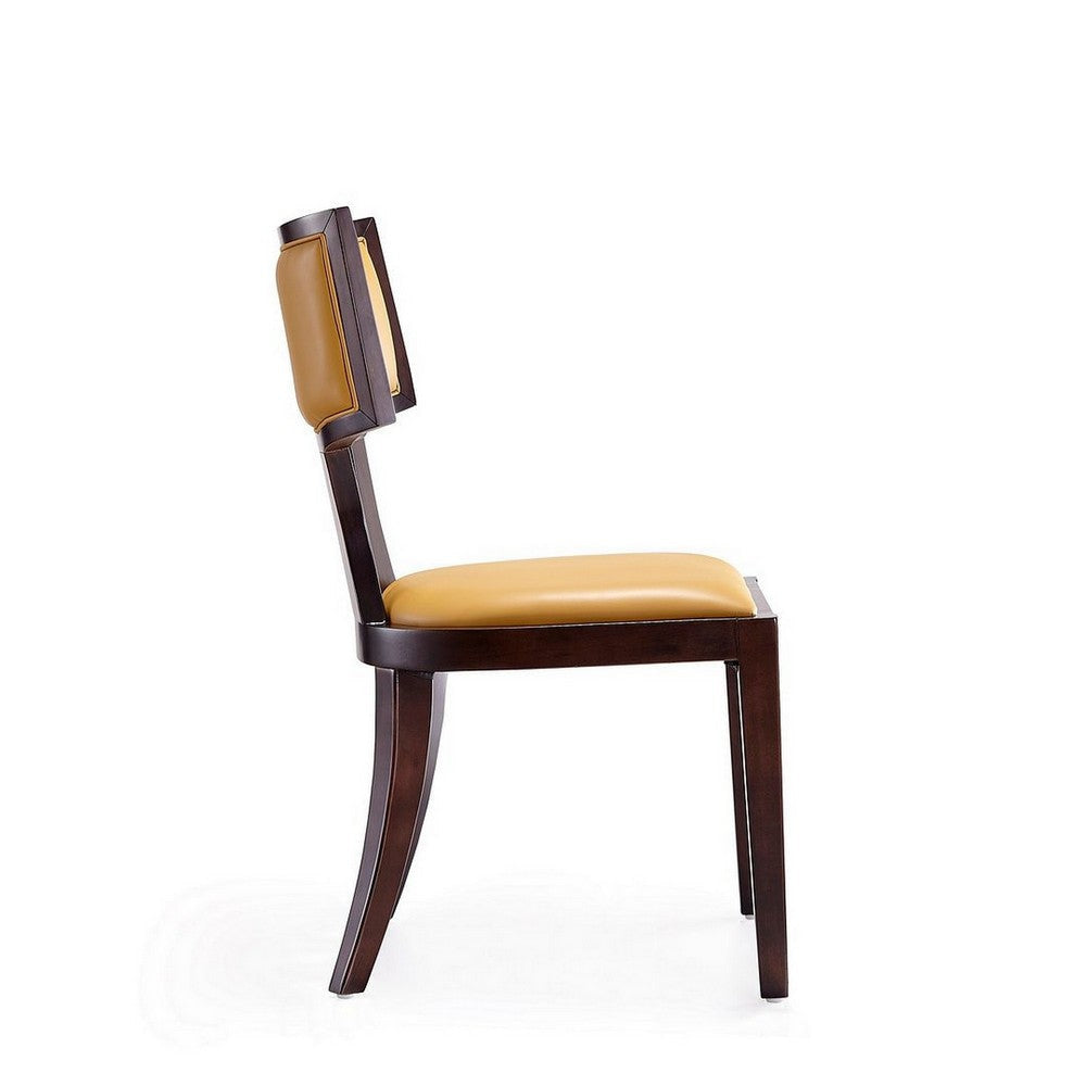 Pulitzer Camel and Walnut Faux Leather Dining Chair (Set of Two) MHC-DC001-CL