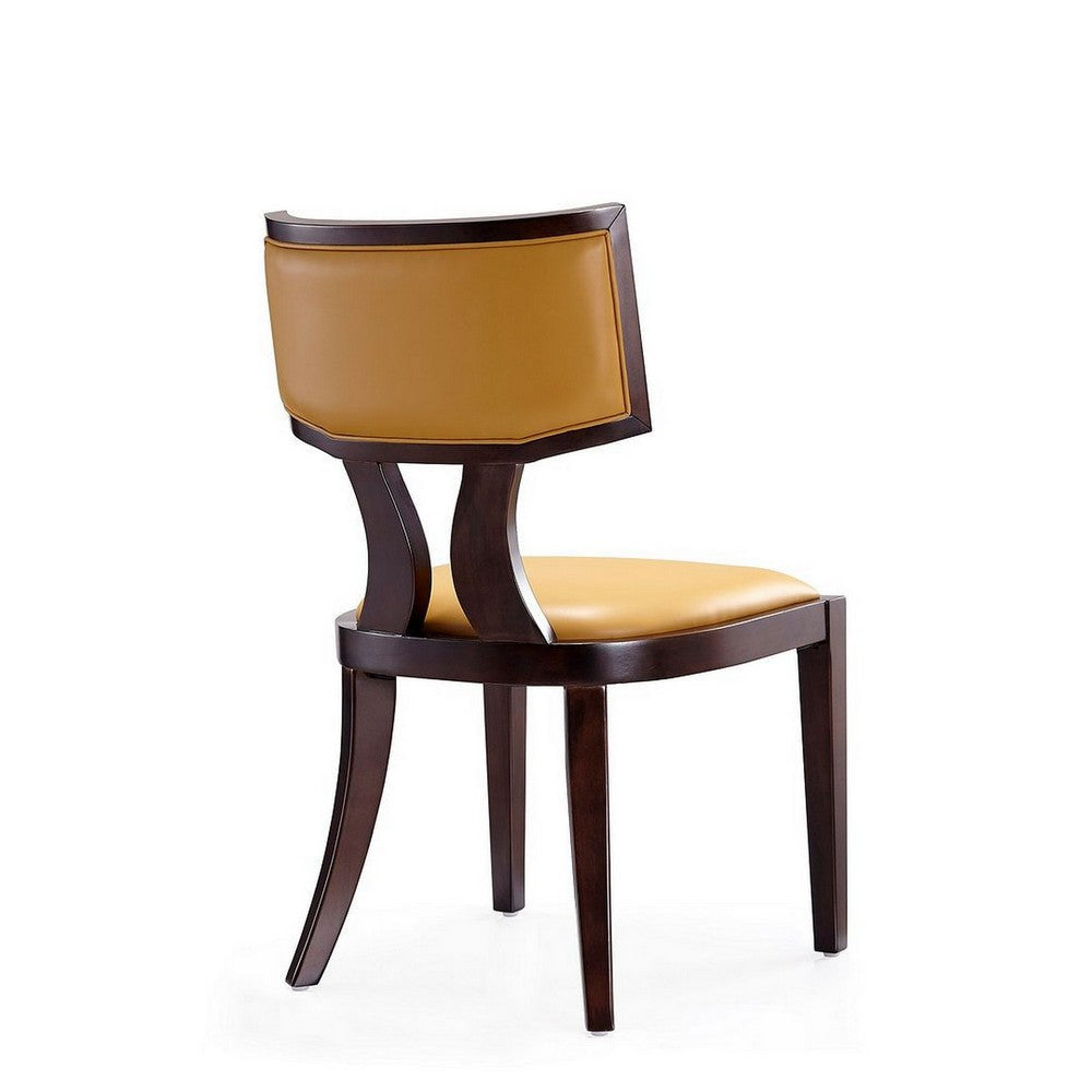 Pulitzer Camel and Walnut Faux Leather Dining Chair (Set of Two) MHC-DC001-CL