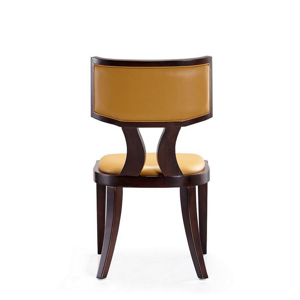 Pulitzer Camel and Walnut Faux Leather Dining Chair (Set of Two) MHC-DC001-CL