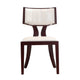 Pulitzer Pearl White and Walnut Faux Leather Dining Chair (Set of Two) MHC-DC001-PW