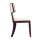 Pulitzer Pearl White and Walnut Faux Leather Dining Chair (Set of Two) MHC-DC001-PW