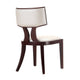 Pulitzer Pearl White and Walnut Faux Leather Dining Chair (Set of Two) MHC-DC001-PW