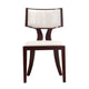 Pulitzer Pearl White and Walnut Faux Leather Dining Chair (Set of Two)