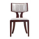 Pulitzer Silver and Walnut Faux Leather Dining Chair (Set of Two) MHC-DC001-SV