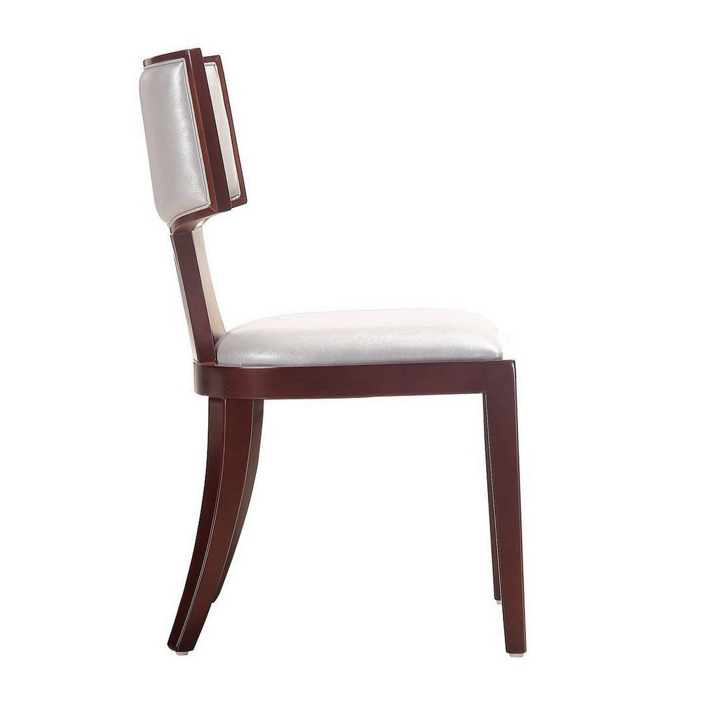 Pulitzer Silver and Walnut Faux Leather Dining Chair (Set of Two) MHC-DC001-SV