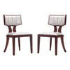 Pulitzer Silver and Walnut Faux Leather Dining Chair (Set of Two)