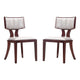 Pulitzer Silver and Walnut Faux Leather Dining Chair (Set of Two)