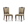 Regent Cream and Walnut Faux Leather Dining Chair (Set of Two)