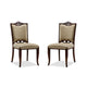 Regent Cream and Walnut Faux Leather Dining Chair (Set of Two)