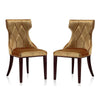 Reine Antique Gold and Walnut Velvet Dining Chair (Set of Two)