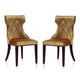 Reine Antique Gold and Walnut Velvet Dining Chair (Set of Two)