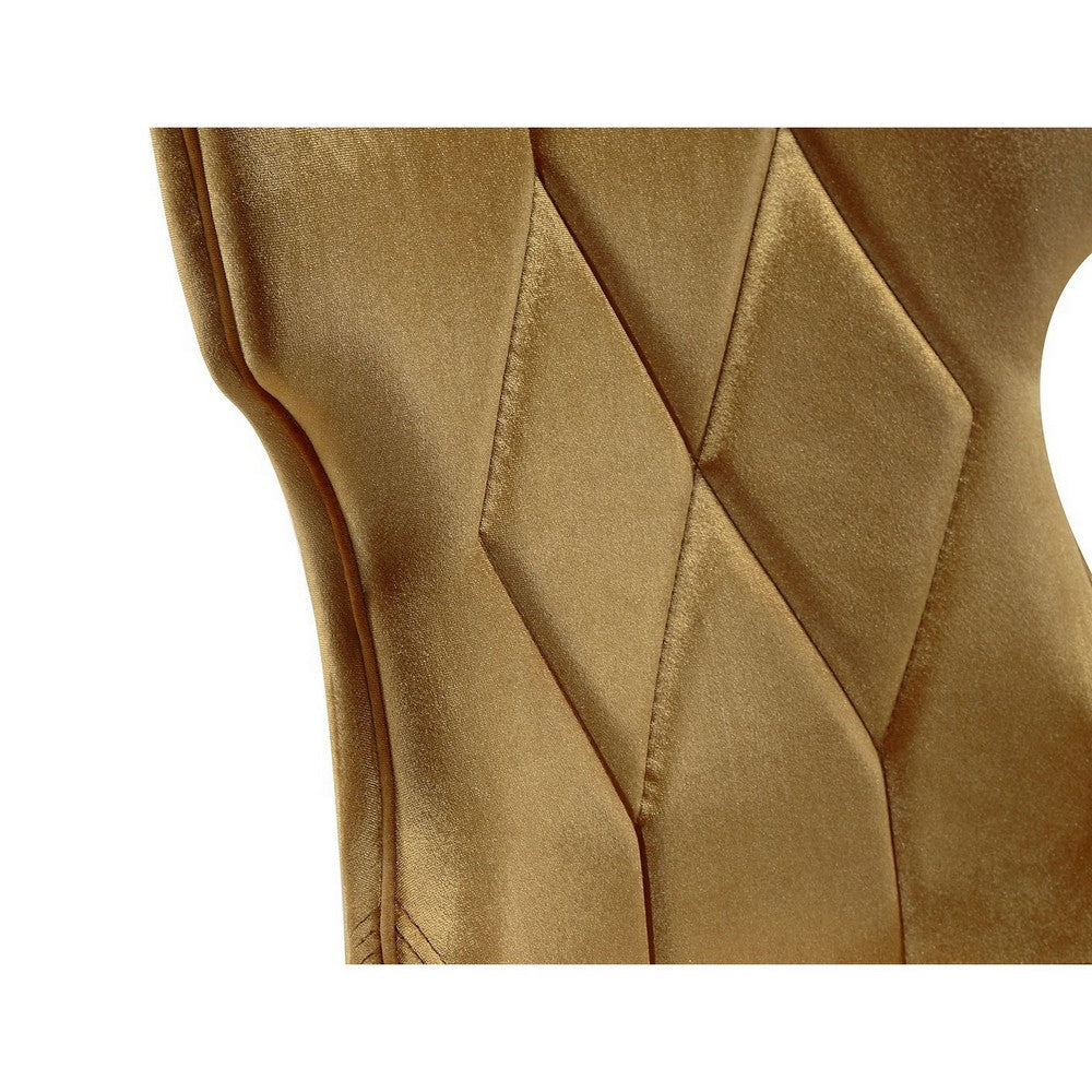 Reine Antique Gold and Walnut Velvet Dining Chair (Set of Two) MHC-DC007-AG