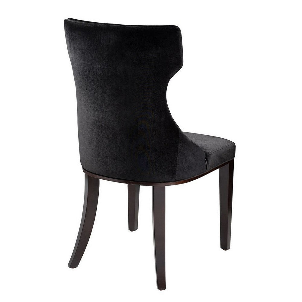 Reine Black and Walnut Velvet Dining Chair (Set of Two) MHC-DC007-BK