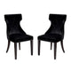 Reine Black and Walnut Velvet Dining Chair (Set of Two)