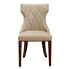 Reine Cream and Walnut Faux Leather Dining Chair (Set of Two) MHC-DC007-CR