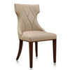 Reine Cream and Walnut Faux Leather Dining Chair (Set of Two) MHC-DC007-CR