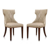 Reine Cream and Walnut Faux Leather Dining Chair (Set of Two)