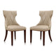 Reine Cream and Walnut Faux Leather Dining Chair (Set of Two)