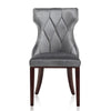 Reine Grey and Walnut Velvet Dining Chair (Set of Two) MHC-DC007-GY