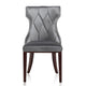 Reine Grey and Walnut Velvet Dining Chair (Set of Two) MHC-DC007-GY