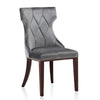 Reine Grey and Walnut Velvet Dining Chair (Set of Two) MHC-DC007-GY