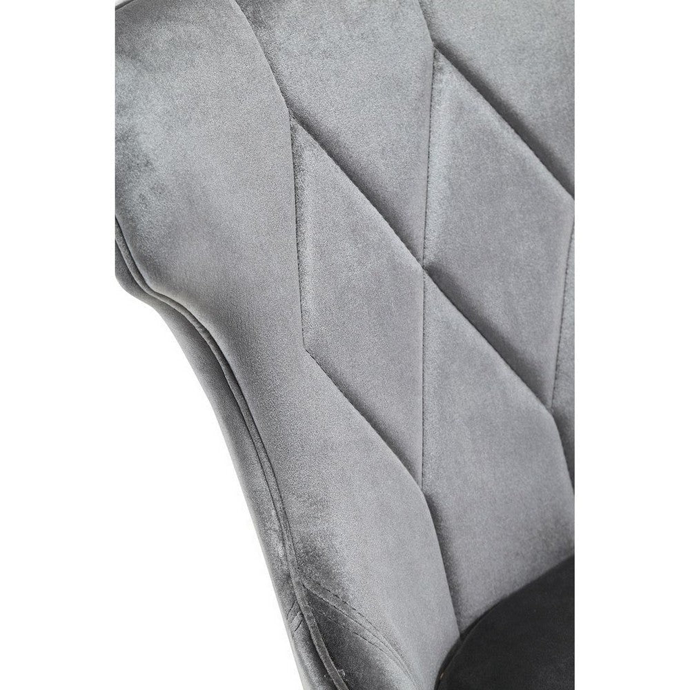 Reine Grey and Walnut Velvet Dining Chair (Set of Two) MHC-DC007-GY