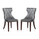 Reine Grey and Walnut Velvet Dining Chair (Set of Two)
