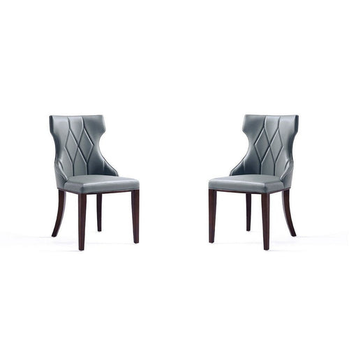 Reine Faux Leather Dining Chair in Pebble Grey (Set of 2)