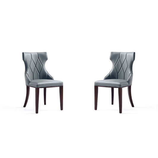 Reine Faux Leather Dining Chair in Pebble Grey (Set of 2)