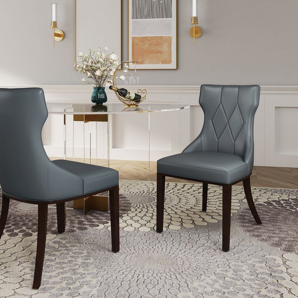 Reine Faux Leather Dining Chair in Pebble Grey (Set of 2) MHC-DC007-PE
