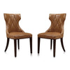 Reine Saddle and Walnut Faux Leather Dining Chair (Set of Two)