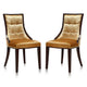 Fifth Avenue Antique Gold and Walnut Velvet Dining Chair (Set of Two)