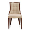 Fifth Avenue Cream and Walnut Faux Leather Dining Chair (Set of Two) MHC-DC008-CR
