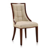 Fifth Avenue Cream and Walnut Faux Leather Dining Chair (Set of Two) MHC-DC008-CR