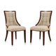 Fifth Avenue Cream and Walnut Faux Leather Dining Chair (Set of Two)