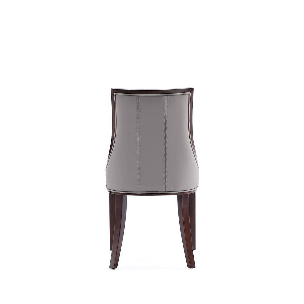 Fifth Avenue Faux Leather Dining Chair in Grey and Walnut (Set of 2) MHC-DC008-GY