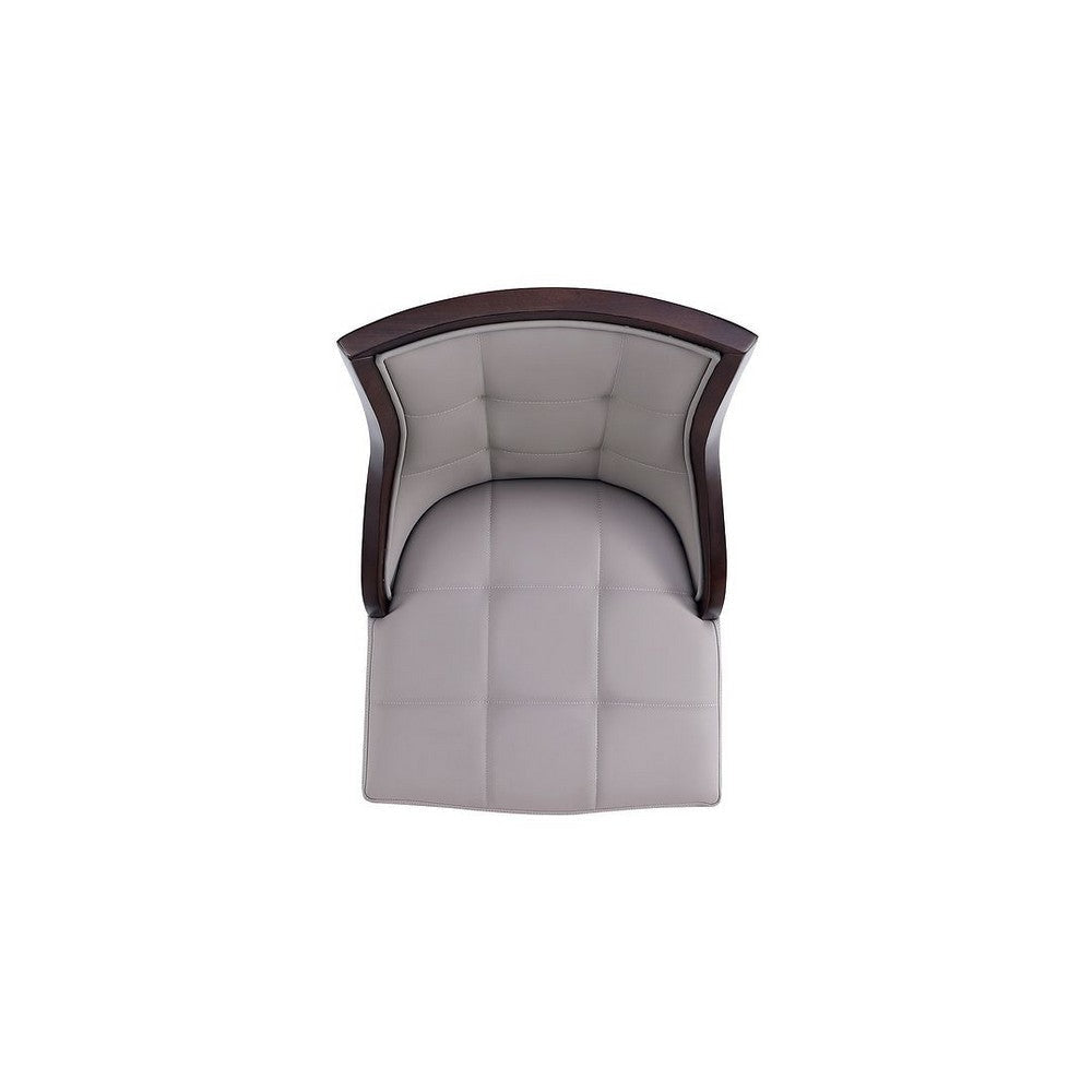 Fifth Avenue Faux Leather Dining Chair in Grey and Walnut (Set of 2) MHC-DC008-GY