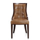 Fifth Avenue Saddle and Walnut Faux Leather Dining Chair (Set of Two) MHC-DC008-SA