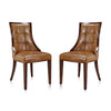 Fifth Avenue Saddle and Walnut Faux Leather Dining Chair (Set of Two)