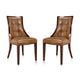 Fifth Avenue Saddle and Walnut Faux Leather Dining Chair (Set of Two)