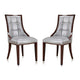 Fifth Avenue Silver and Walnut Faux Leather Dining Chair (Set of Two)