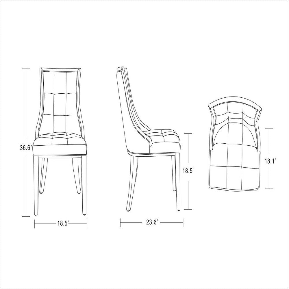 Fifth Avenue Faux Leather Dining Chair in Tan and Walnut (Set of 2) MHC-DC008-TN