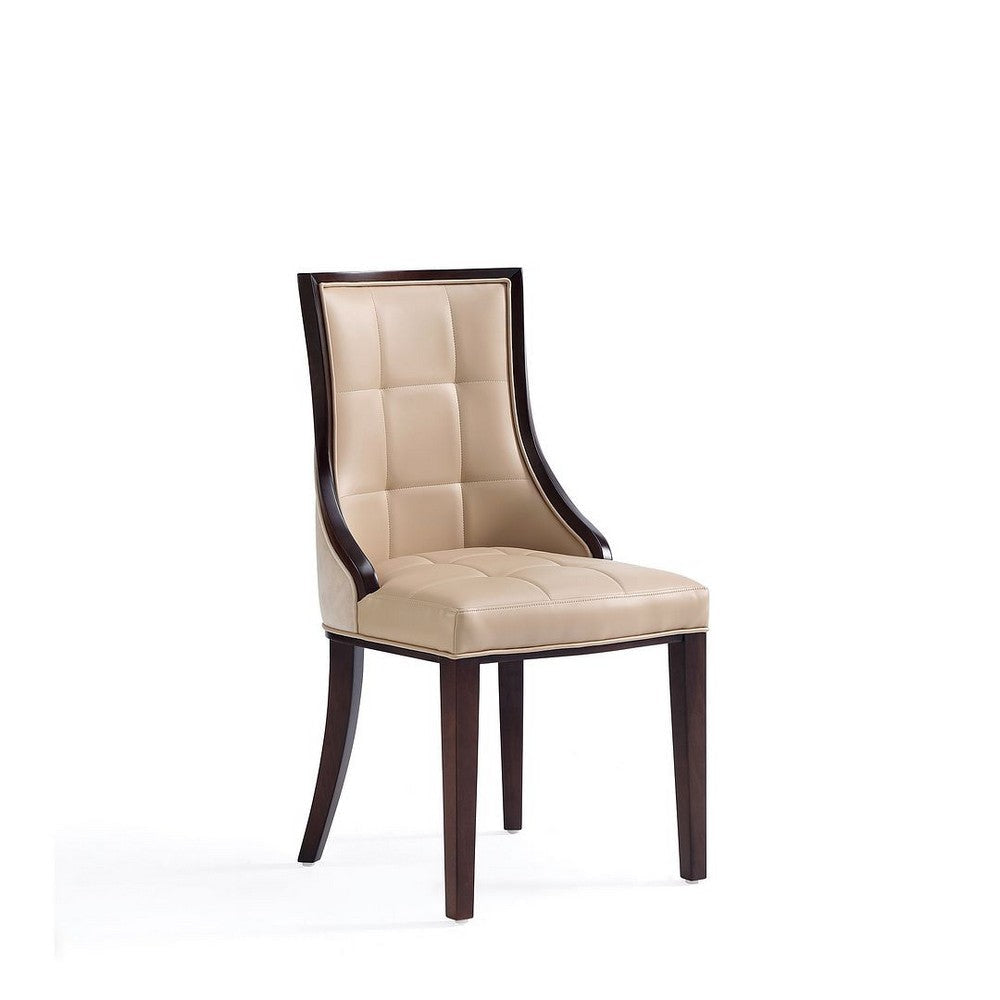 Fifth Avenue Faux Leather Dining Chair in Tan and Walnut (Set of 2) MHC-DC008-TN