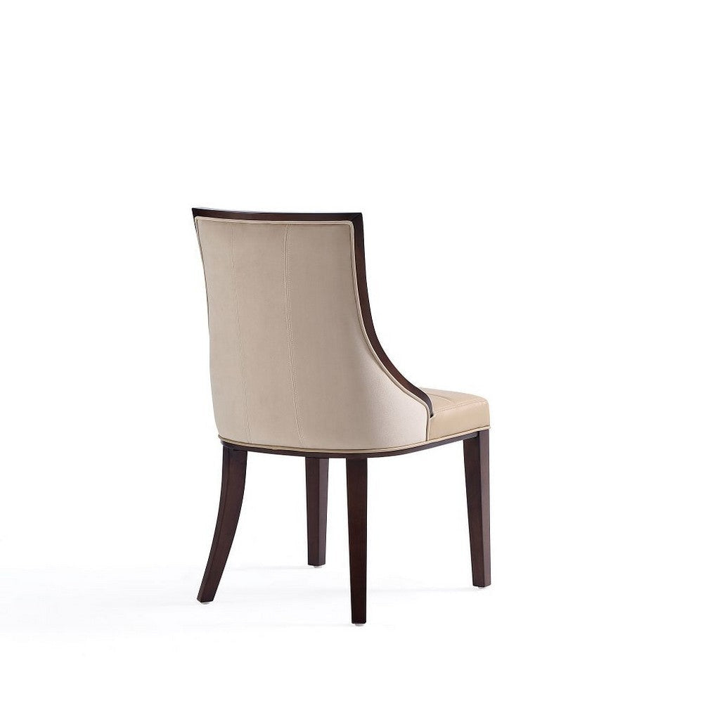 Fifth Avenue Faux Leather Dining Chair in Tan and Walnut (Set of 2) MHC-DC008-TN