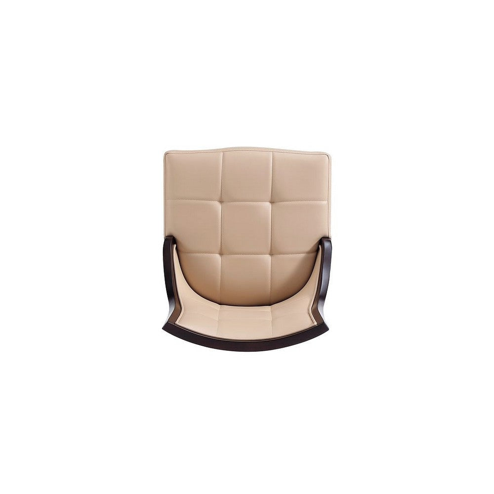 Fifth Avenue Faux Leather Dining Chair in Tan and Walnut (Set of 2) MHC-DC008-TN