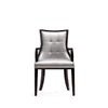 Fifth Avenue Faux Leather Dining Armchair in Silver and Walnut