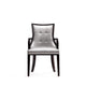 Fifth Avenue Faux Leather Dining Armchair in Silver and Walnut