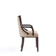 Fifth Avenue Faux Leather Dining Armchair in Tan and Walnut MHC-DC008AR-TN